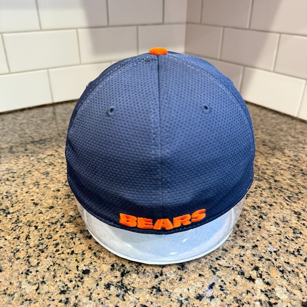 Chicago Bears New Era 39THIRTY Stretch Fit Hat Cap small/medium Blue Orange NFL - Picture 3 of 8